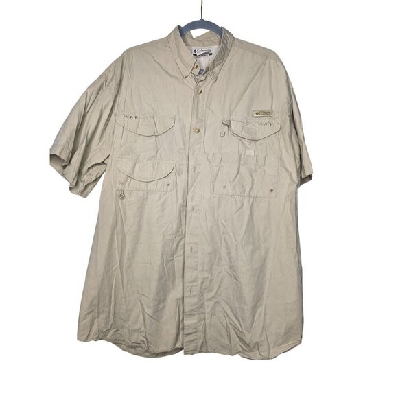 Columbia PFG Shirt Mens XL Tan Vented Fishing Outdoor - Picture 2 of 16